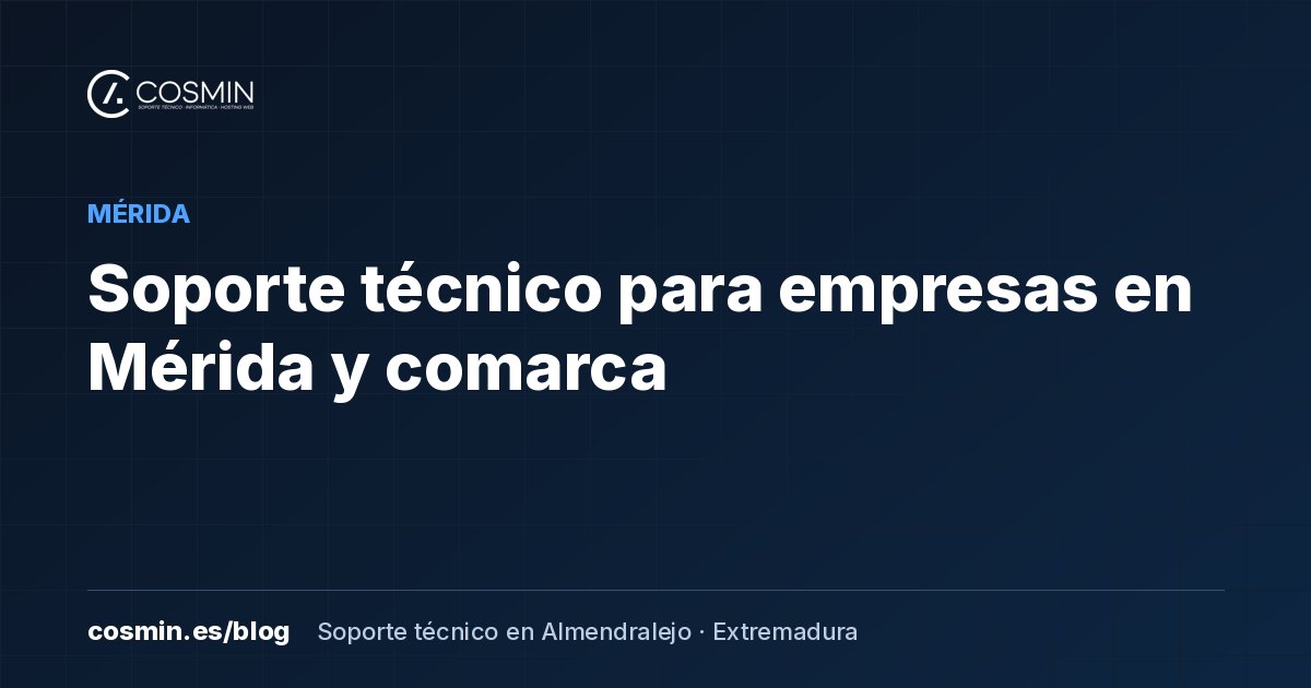 Soporte técnico para empresas en Mérida y comarca