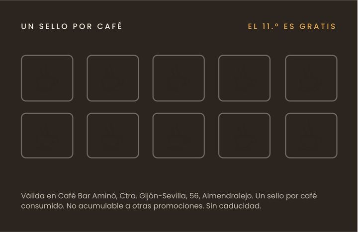Tarjeta Club Aminó: diez sellos y el undécimo invita la casa