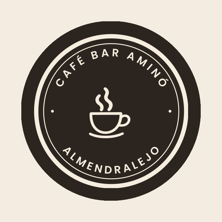Pegatina sello «Café Bar Aminó · Almendralejo»