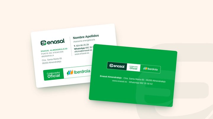 Tarjetas de visita con el sello de Colaborador Oficial