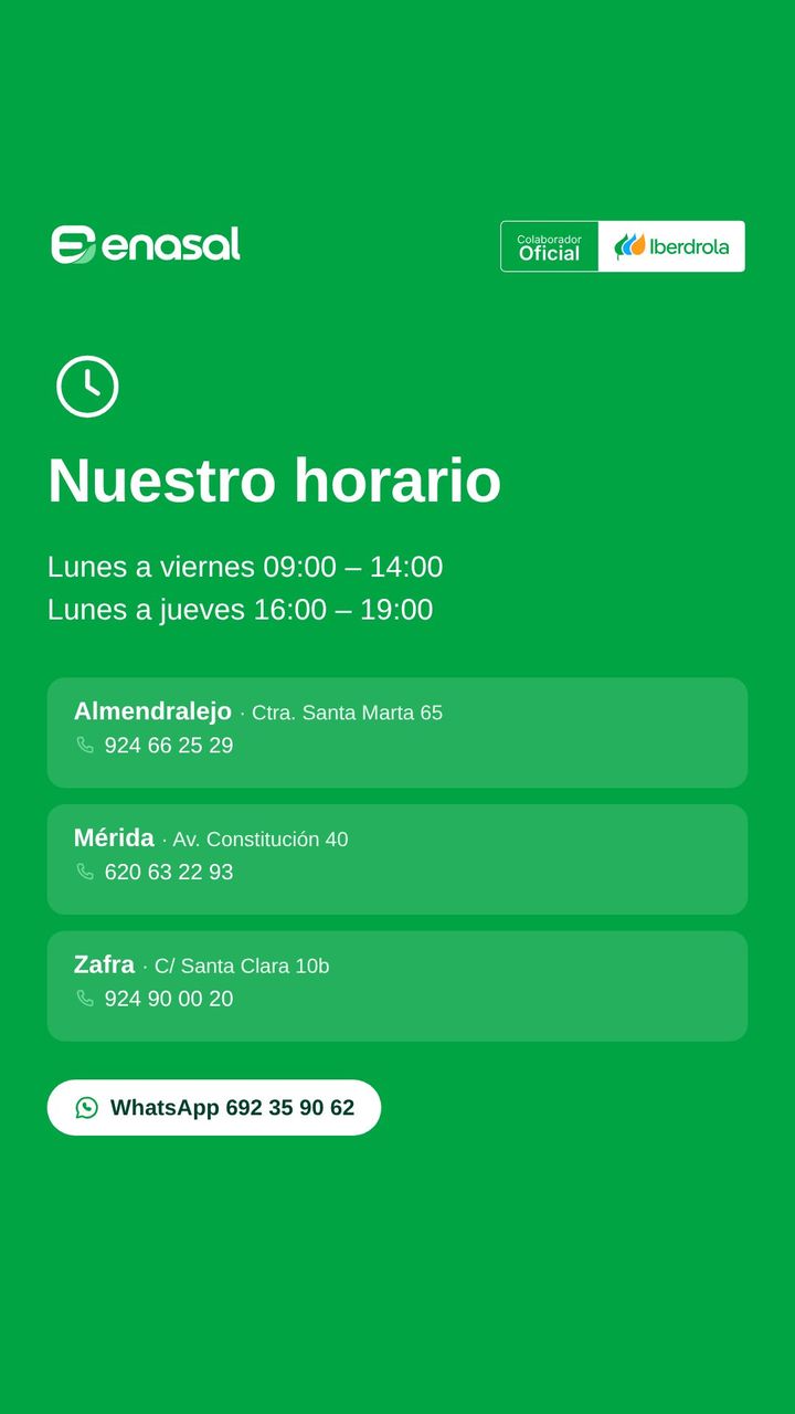 Story de horario de las tres oficinas