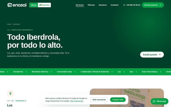 Web: página de servicios