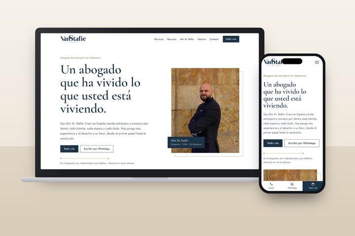 Web a medida en ordenador y móvil